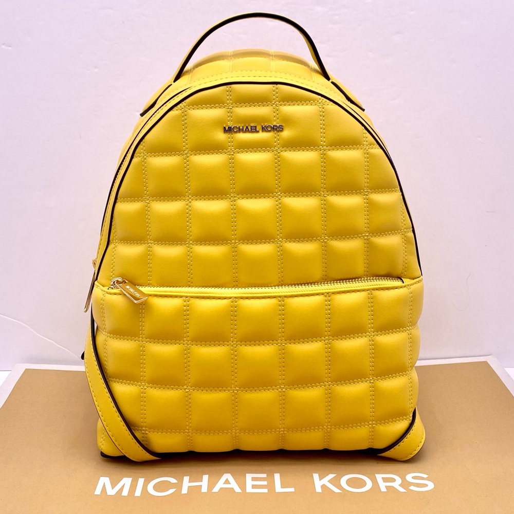Michael Kors Vibrant Yellow Quilted Backpack
